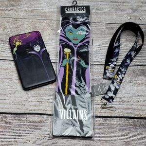 Disney Villians Maleficent Socks Wallet Lanyard
